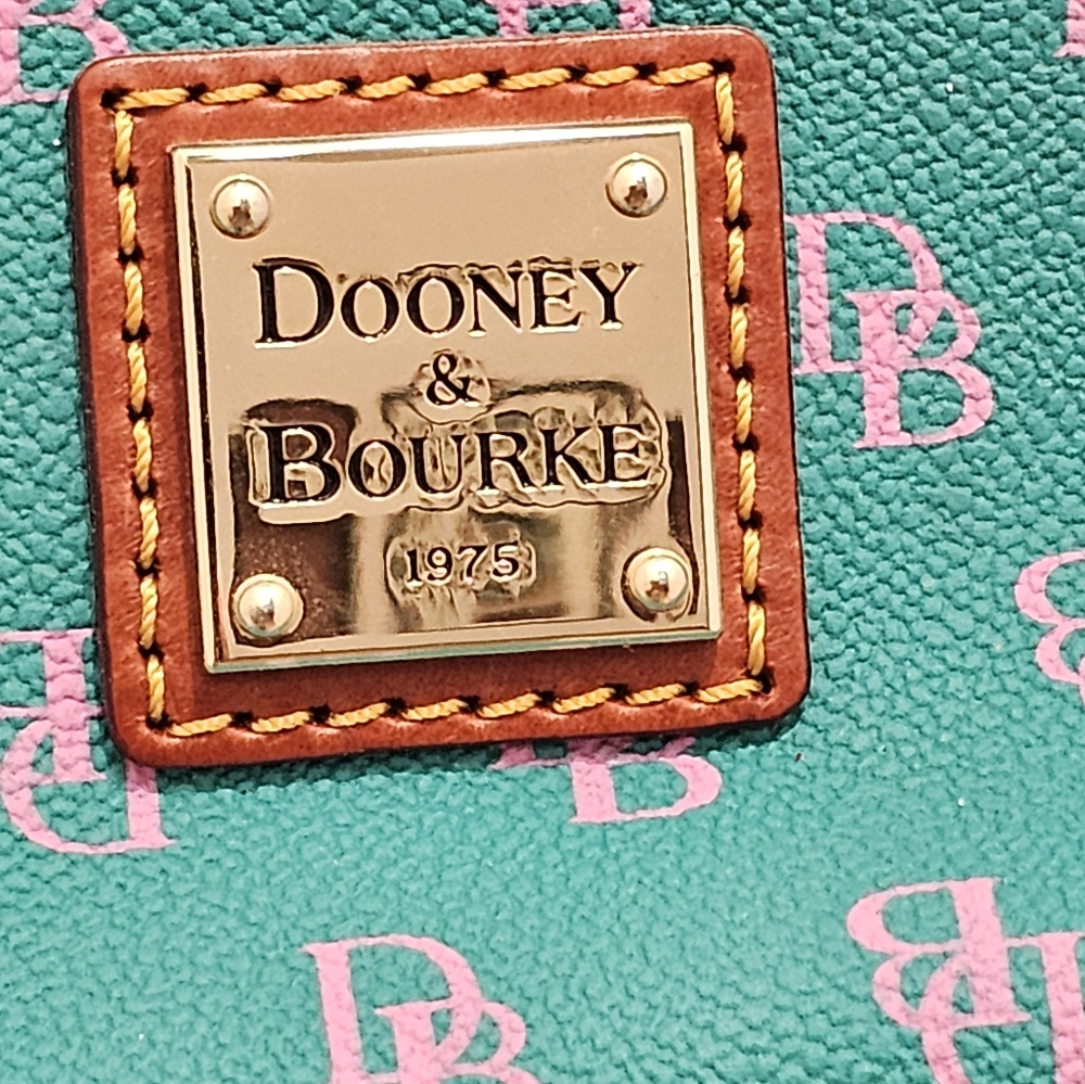 Dooney & Bourke Gretta Leisure Shopper Tote Spearmint Teal Pink Like New - Picture 2 of 9
